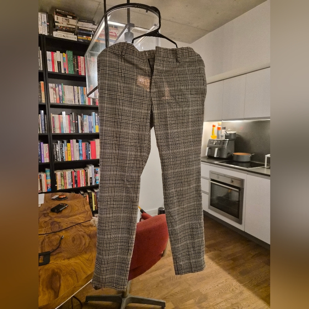 Men's Checkered Pants Skinny H&M